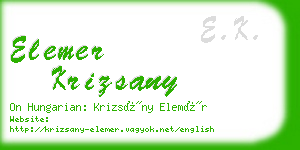 elemer krizsany business card